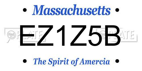 EZ1Z5B Massachusetts License Plate