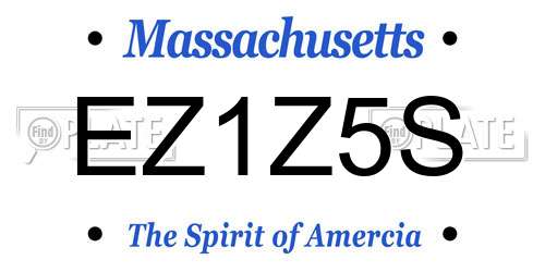 EZ1Z5S Massachusetts License Plate