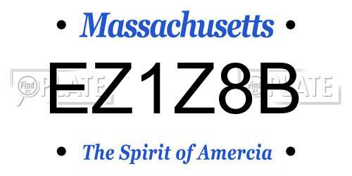 EZ1Z8B Massachusetts License Plate