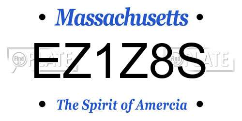 EZ1Z8S Massachusetts License Plate