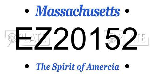 EZ20152 Massachusetts License Plate