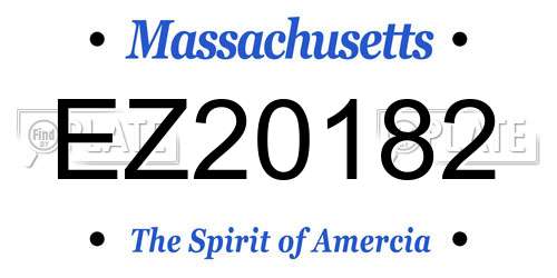 EZ20182 Massachusetts License Plate