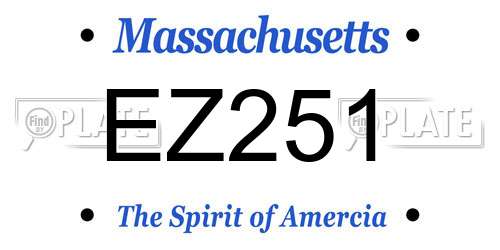 EZ251 Massachusetts License Plate