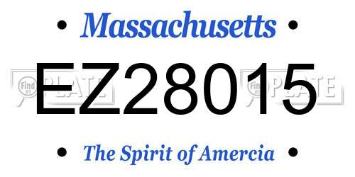 EZ28015 Massachusetts License Plate