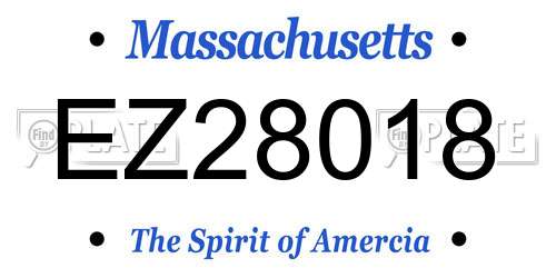 EZ28018 Massachusetts License Plate