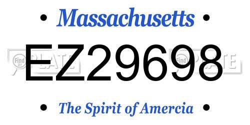 EZ29698 Massachusetts License Plate