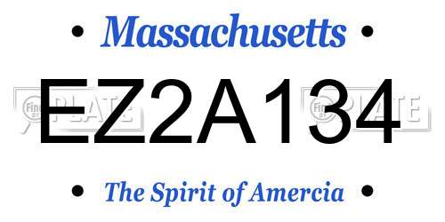 EZ2A134 Massachusetts License Plate