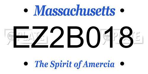 EZ2B018 Massachusetts License Plate