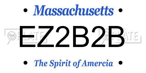 EZ2B2B Massachusetts License Plate