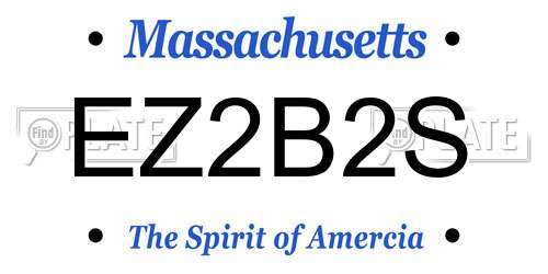 EZ2B2S Massachusetts License Plate