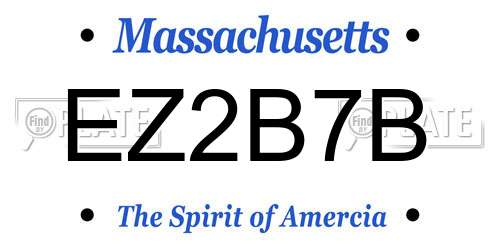 EZ2B7B Massachusetts License Plate