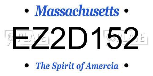 EZ2D152 Massachusetts License Plate