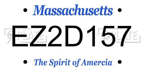 EZ2D157 Massachusetts License Plate