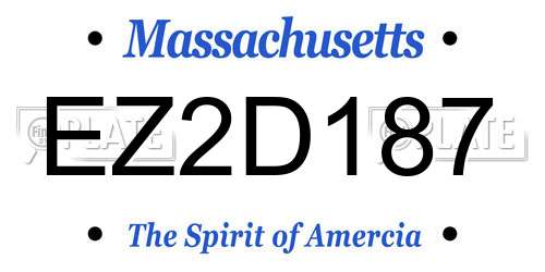 EZ2D187 Massachusetts License Plate