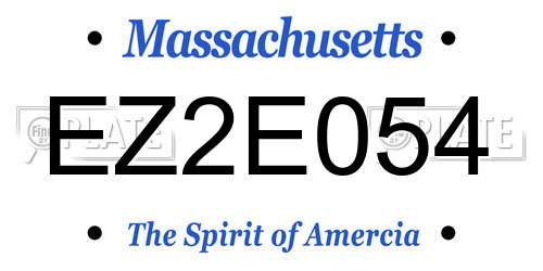 EZ2E054 Massachusetts License Plate