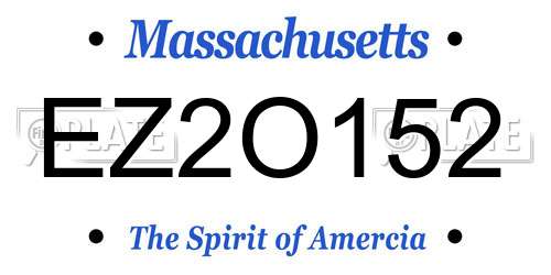 EZ2O152 Massachusetts License Plate