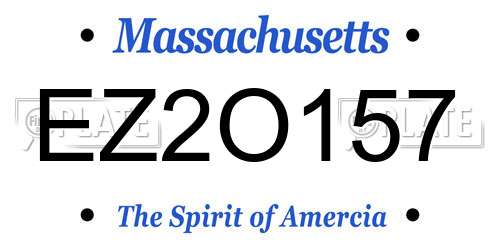EZ2O157 Massachusetts License Plate