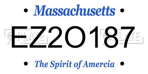 EZ2O187 Massachusetts License Plate
