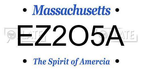 EZ2O5A Massachusetts License Plate