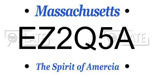 EZ2Q5A Massachusetts License Plate