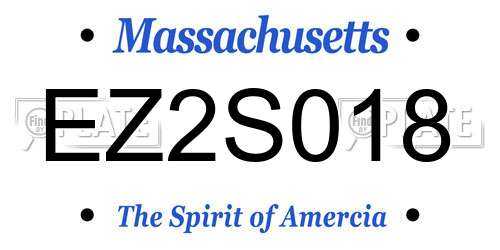 EZ2S018 Massachusetts License Plate