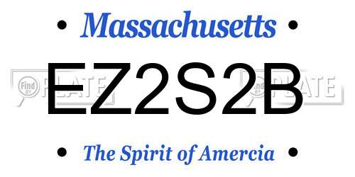 EZ2S2B Massachusetts License Plate