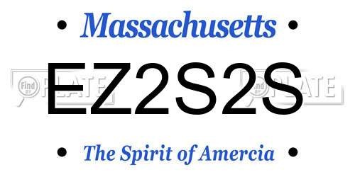 EZ2S2S Massachusetts License Plate