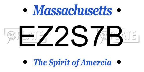 EZ2S7B Massachusetts License Plate