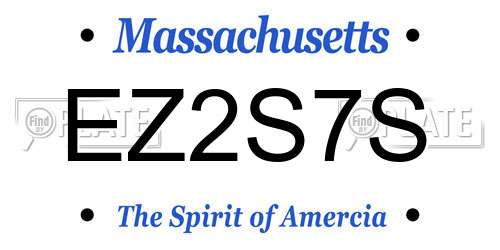 EZ2S7S Massachusetts License Plate