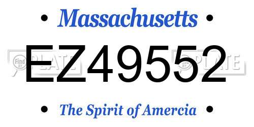EZ49552 Massachusetts License Plate