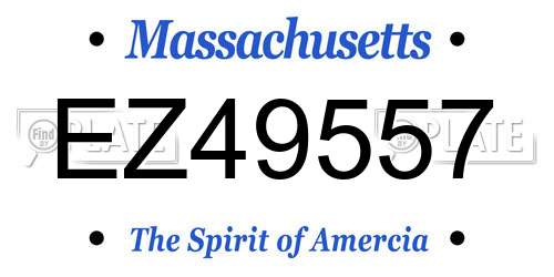 EZ49557 Massachusetts License Plate