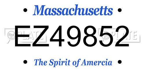 EZ49852 Massachusetts License Plate
