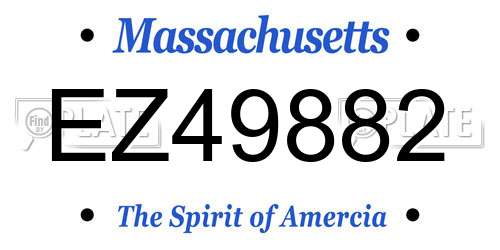 EZ49882 Massachusetts License Plate