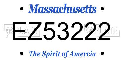 EZ53222 Massachusetts License Plate