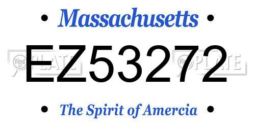 EZ53272 Massachusetts License Plate