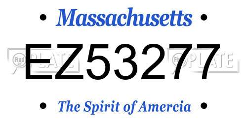 EZ53277 Massachusetts License Plate