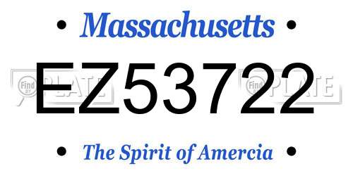 EZ53722 Massachusetts License Plate