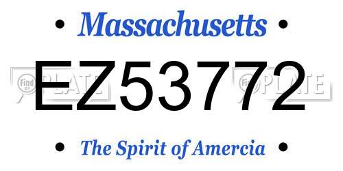 EZ53772 Massachusetts License Plate