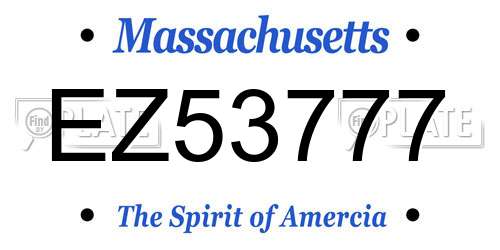 EZ53777 Massachusetts License Plate