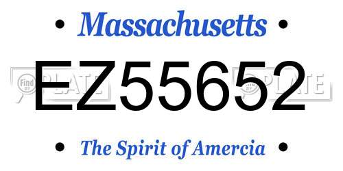 EZ55652 Massachusetts License Plate