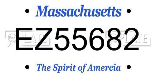 EZ55682 Massachusetts License Plate
