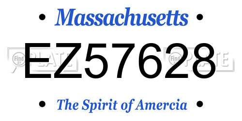 EZ57628 Massachusetts License Plate