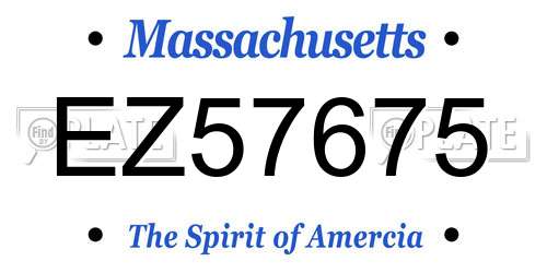 EZ57675 Massachusetts License Plate