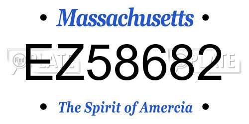 EZ58682 Massachusetts License Plate
