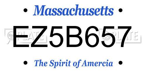 EZ5B657 Massachusetts License Plate