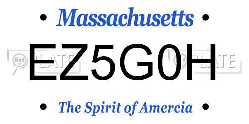 EZ5G0H Massachusetts License Plate