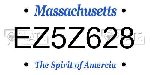 EZ5Z628 Massachusetts License Plate