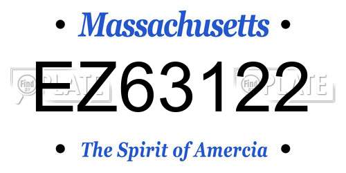 EZ63122 Massachusetts License Plate