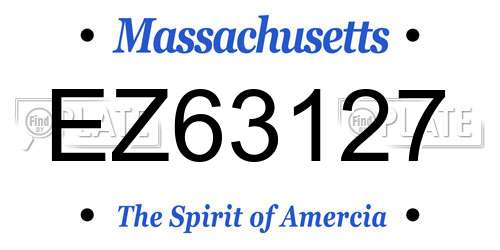 EZ63127 Massachusetts License Plate