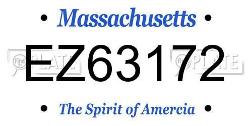 EZ63172 Massachusetts License Plate